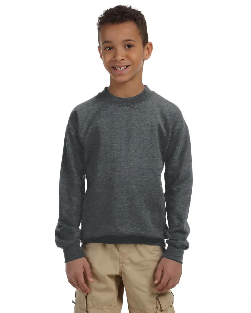 Gildan Youth Sweatshirt G180B in Dark Heather