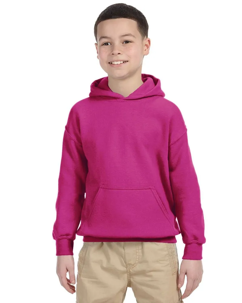 Gildan Youth Hoodie G185B in Heliconia