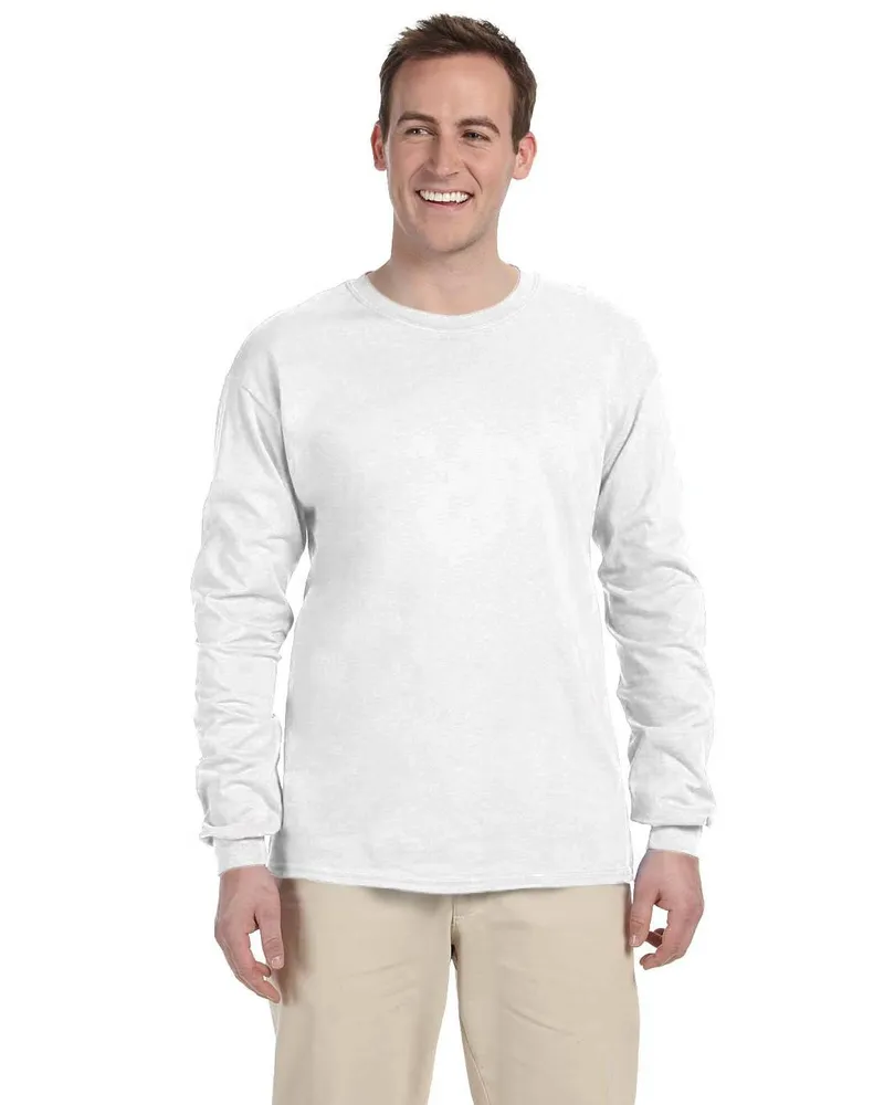Gildan Adult Ultra Cotton Long Sleeve T-Shirt G240 in White
