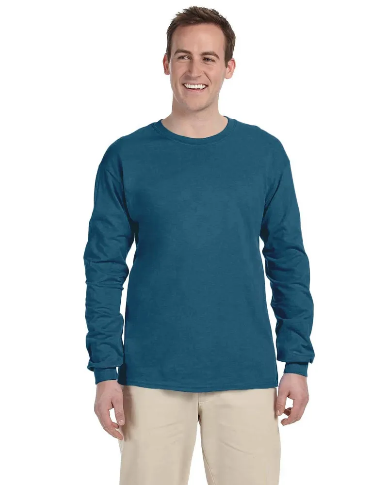 Gildan Adult Ultra Cotton Long Sleeve T-Shirt G240 in Indigo Blue