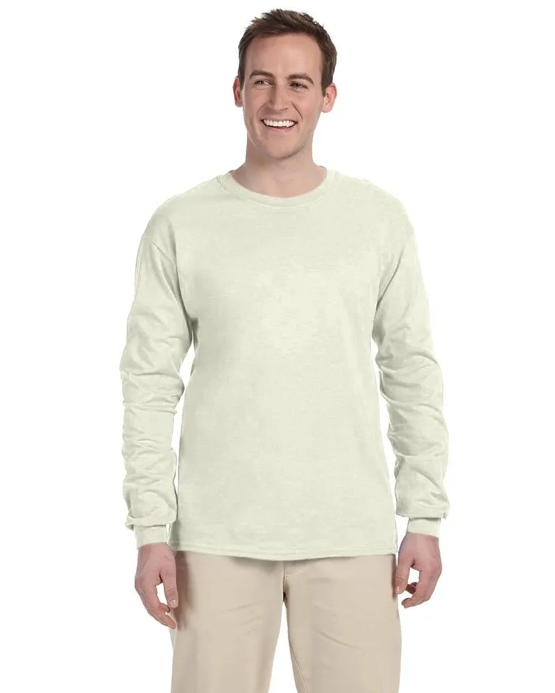 Gildan Adult Ultra Cotton Long Sleeve T-Shirt G240 in Natural