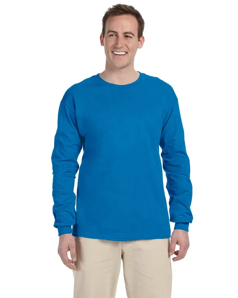 Gildan Adult Ultra Cotton Long Sleeve T-Shirt G240 in Sapphire
